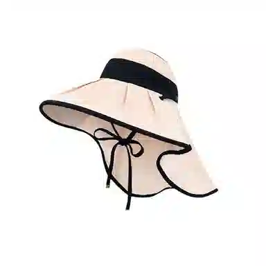 艾佳微 夏季遮阳时尚优雅拼色户外骑车披肩空顶太阳 聚酯纤维 渔夫帽 男女同款情侣款