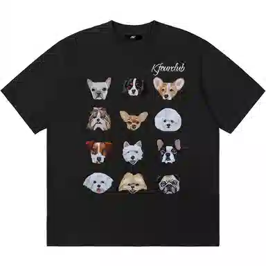 K411 Vintage Embroidered Dog Logo T-Shirt