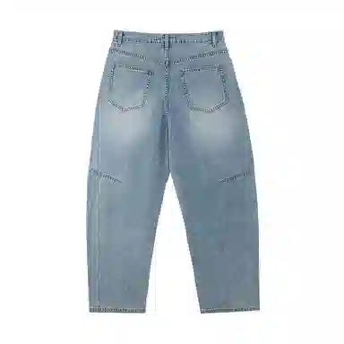 美特斯邦威 宽松弯刀立体牛仔裤 男款