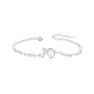 【S999足银纯银 三生有杏】 七好美银 小杏运 精致轻奢时尚优雅温柔森系小清新 简约小众高级感设计 日常通勤百搭 琉璃 手链 女款