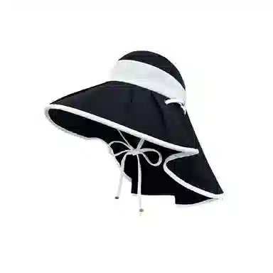 艾佳微 夏季遮阳时尚优雅拼色户外骑车披肩空顶太阳 聚酯纤维 渔夫帽 男女同款情侣款