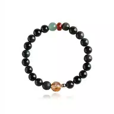 【佳偶天成 I 矢志不渝】 永恒旋律 增财增情 情比金坚 新中式国风转运珠 精致浪漫小众设计高级感日常百搭好运 黑曜石 手串 男女同款情侣款