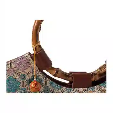 上海故事 香云纱新中式国风 桑蚕丝 手提包 女款 浅咖棕/深灰色