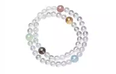 周六福 好运多宝天然 多色水晶 手串 女款