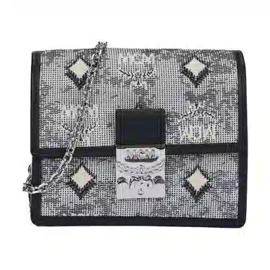 MCM Vintage Jacquard Mini Wallet Grey