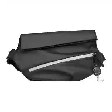 老人头 机能风简约运动潮酷通勤防泼水百搭 织物 斜挎包胸包 男款 黑色