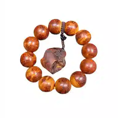 吉千年 【收藏级】新中式复古潮流风 好运 平安顺遂 招财进宝 雪花纹 崖柏 手串 男女同款情侣款