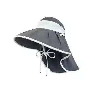 艾佳微 夏季遮阳时尚优雅拼色户外骑车披肩空顶太阳 聚酯纤维 渔夫帽 男女同款情侣款