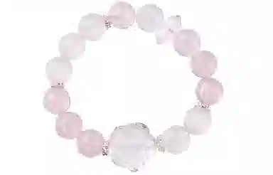 石头记 马粉随型高级感粉 增强磁场步步高升事业有成转运珠水逆退散事事圆满#好运 礼盒款天然 白水晶 手串 女款