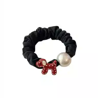 蒙妮 卡通小狗 布艺 发圈 女款