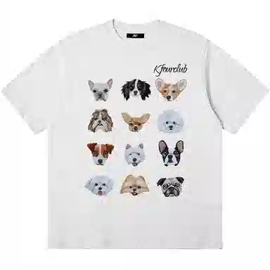 K411 Vintage Embroidered Dog Logo T-Shirt