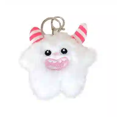 零界 可爱雪怪萌趣创意搞怪高级时尚潮流卡通书包行李箱钥匙扣 毛绒 挂件 男女同款情侣款
