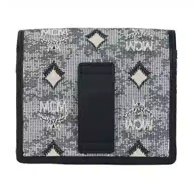 MCM Vintage Jacquard Mini Wallet Grey