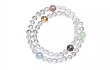周六福 好运多宝天然 多色水晶 手串 女款
