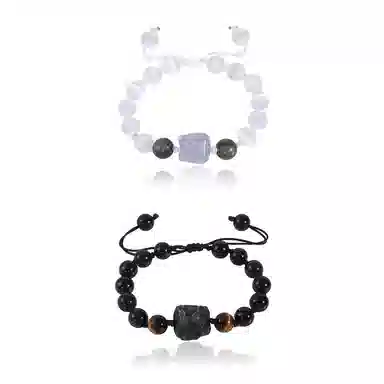 【八方来财 I 诸事顺遂】 永恒旋律 新中式国风吞金兽醒狮小众设计高级感转运珠 浪漫精致气质轻奢日常百搭好运 黑曜石 手串 男女同款情侣款