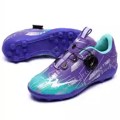 双星 人造草坪 减震防滑耐磨防水透气包裹性支撑轻便回弹 足球鞋 女款 紫蓝