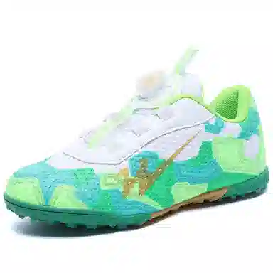 双星 运动舒适抓地 减震防滑耐磨防水透气包裹性支撑轻便回弹 足球鞋 女款 白绿