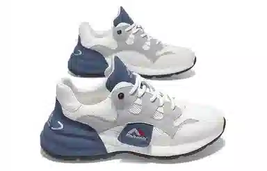 哥仑步 舒适简约百搭 减震防滑防水 低帮 生活休闲鞋 男款 白蓝