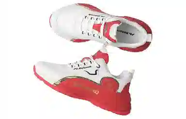 哥仑步 舒适简约 潮流百搭 减震透气增高 低帮 生活休闲鞋 男款 白红