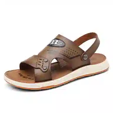 意利船长 超纤皮合成革 时尚潮流 百搭舒适 透气轻便 沙滩凉鞋 男款