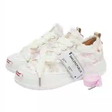 SMILEREPUBLIC PINK WHITE TWEED