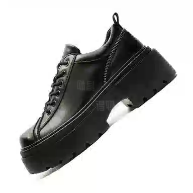 卡奇奥蒂 超纤皮 厚底增高高级感 日系复古 大头 休闲鞋 男款 黑色