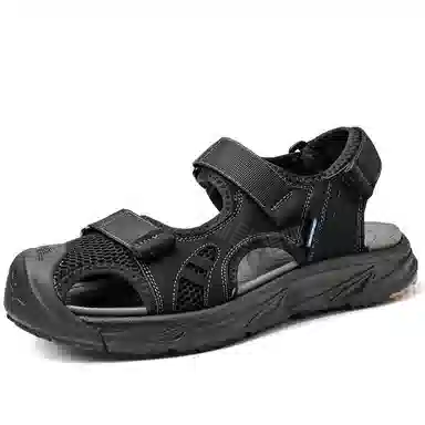 袋鼠头 魔术贴 穿脱方便 沙滩凉鞋 男款