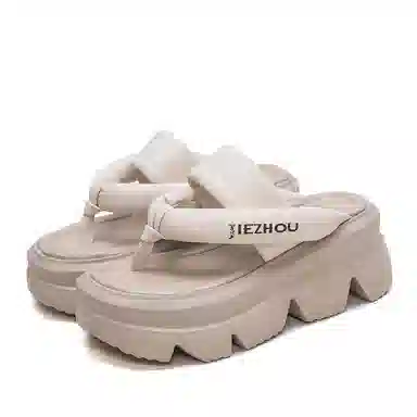 杰骤 厚底增高 时尚精致人字拖鞋 女款