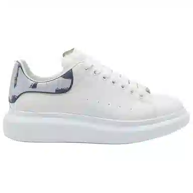 Alexander McQueen Round Toe Lace-Up Sneakers White