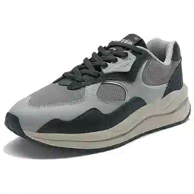 特步 光年 舒适百搭 耐磨轻便 低帮 生活休闲鞋 男款 灰黑