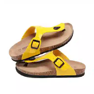 果洛菲 软木外穿夹脚平底时尚休闲人字拖鞋 男女同款