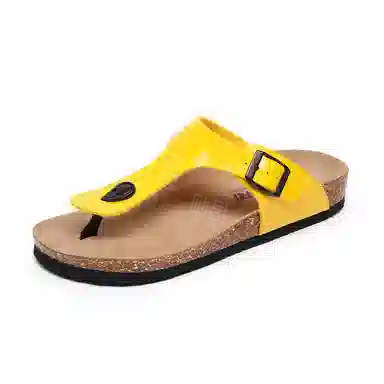 果洛菲 软木外穿夹脚平底时尚休闲人字拖鞋 男女同款