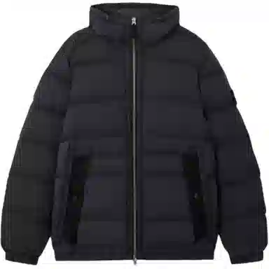 Stone Island Hooded Down Jacket Black