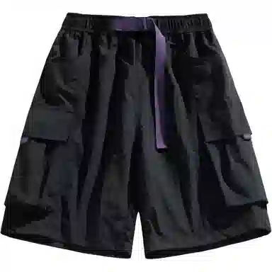 稻草人 工装薄款美式潮牌外穿运动五分休闲短裤 男女同款