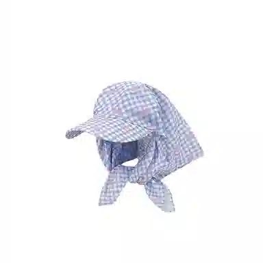 艾佳微 多巴胺配色蝴蝶结格纹绑带遮阳防晒甜 棉 鸭舌帽 男女同款情侣款