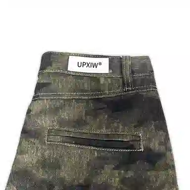 UPXIW Wide Leg Cargo Jeans Camo
