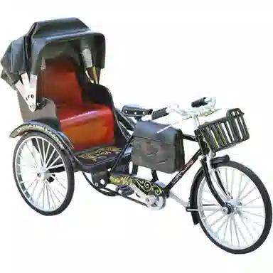 格薇拉 仿真复古黄包车怀旧自行车玩具 成品模型