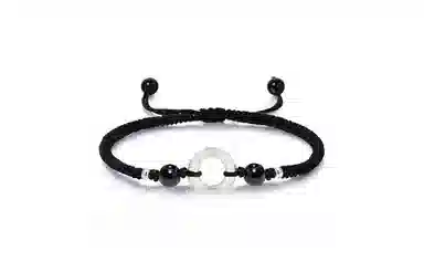 百利金 祥云平安扣 招财纳福平安转运国潮复古新中式气质显白精致轻奢小众设计转运珠编织 黑曜石 手绳 男女同款情侣款