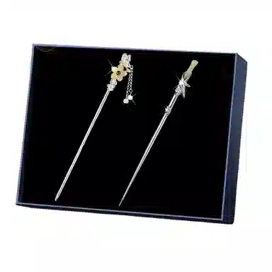 妖娆猫 青梅竹马古风发钗轻奢高档簪子两件套汉服头饰发饰礼盒 合金 发簪 女款