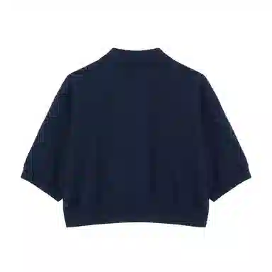 CELINE SS25 Embroidered Polo Navy