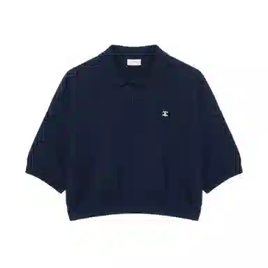 CELINE SS25 Embroidered Polo Navy