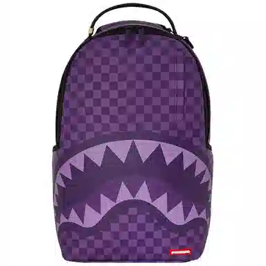 SPRAYGROUND sg Shark Logo Checkered Backpack Purple