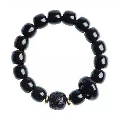 木盛缘 新中式国潮八方来财高油高密佛珠念珠文玩 黑檀 手串 男女同款情侣款