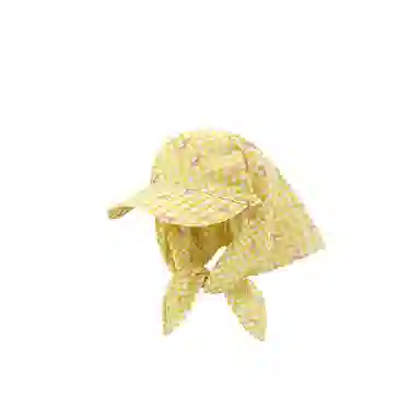 艾佳微 多巴胺配色蝴蝶结格纹绑带遮阳防晒甜 棉 鸭舌帽 男女同款情侣款