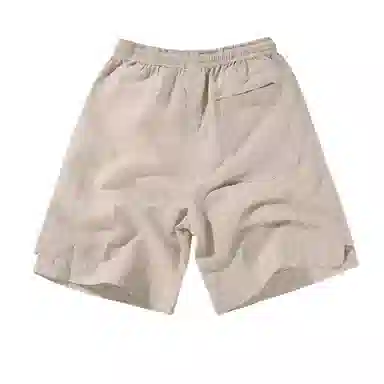 沐诚阳译 日系亚麻男青年大码宽松复古麻棉五分裤纯色条纹运动沙滩裤薄休闲短裤  男款