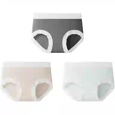 欧迪芬 桑蚕丝抑菌莫代尔简约三角中腰内裤 女款 组合装