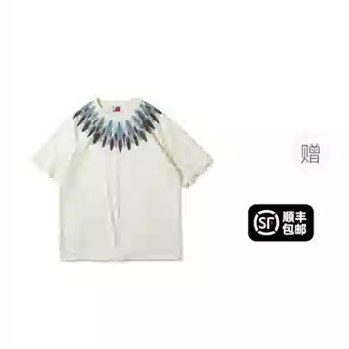 MADEN Vintage Feather Print Tee