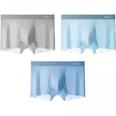 欧迪芬 冰丝四角透气纯色简约平角裤中腰内裤 男款