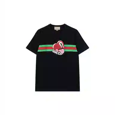 Gucci SS24 Striped Logo T-Shirt Black