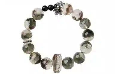 石头记 招财进宝微观世界八方来财水逆退散 新中式高级经典小众设计 诸事顺利 时尚百搭 #好运 礼盒款天然 绿幽灵 手串 女款